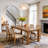 63" Solid Wood Dining Table 4-6 Seats, Farmhouse Rectangular Table With Foot Bar