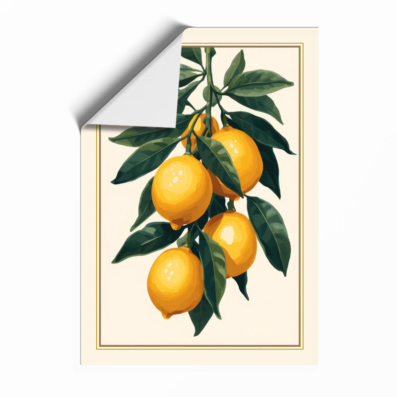 Lemon Branch in Bloom Botanical - Framed Print, A1 - 84.1 x 59.4 cm, Unframed