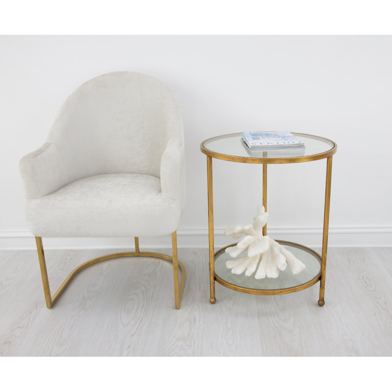 Lilia End Table, Antiqued Gold Leaf