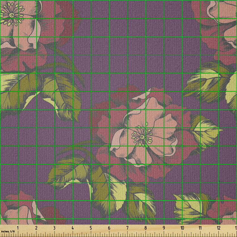 Debroh Flowers Peonies and Leaves Multi-Purpose Fabric