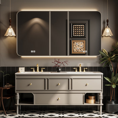 French style retro bathroom cabinet.