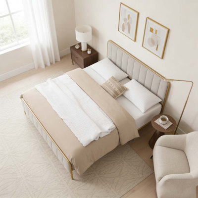 Structure de lit tapissier pour grand lit