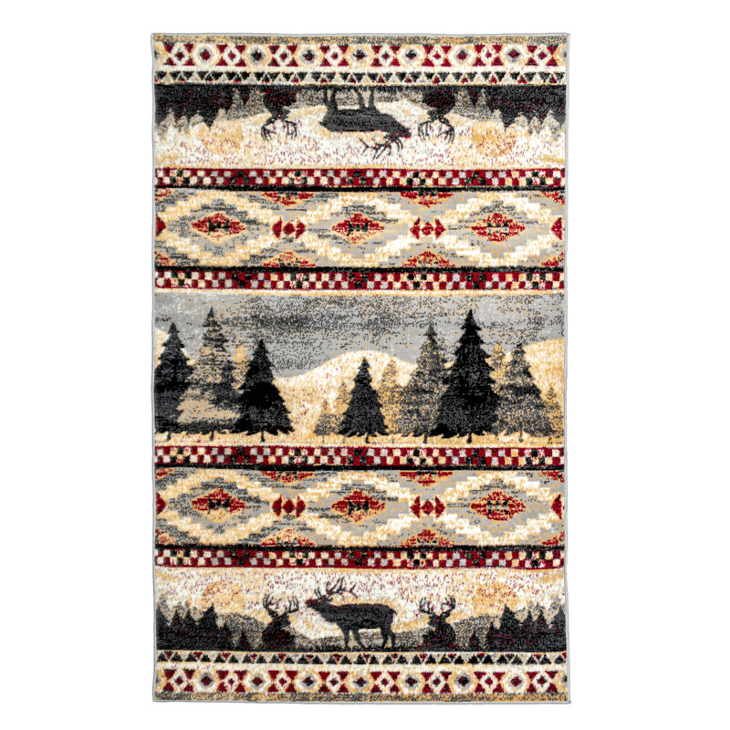 Tapis beige Hunsberger, Rectangle 2 pi x 4 pi