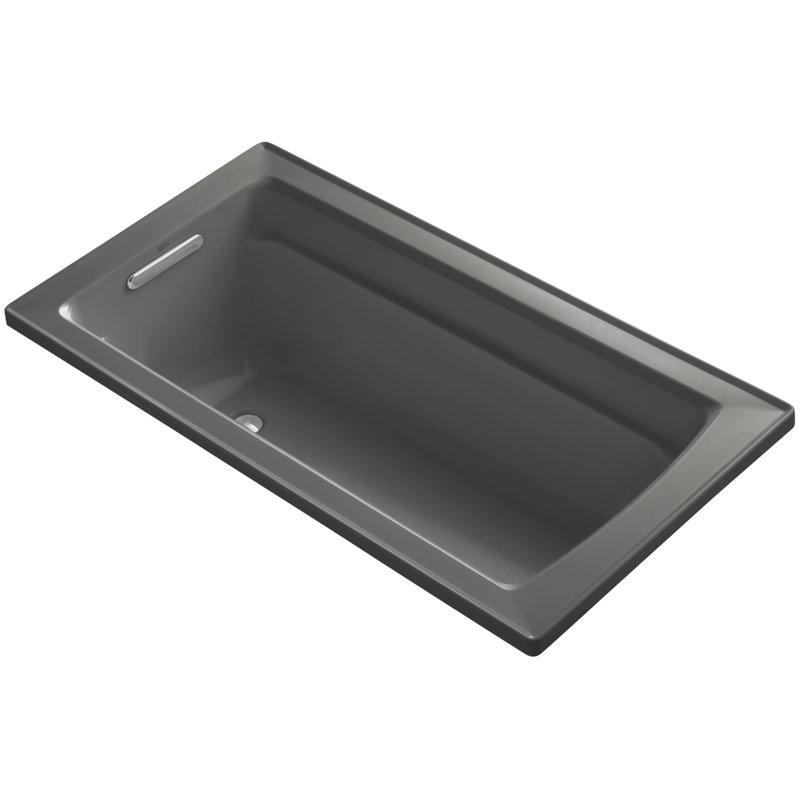 Archer Drop-In Bath with Reversible Drain, Thunder Gray