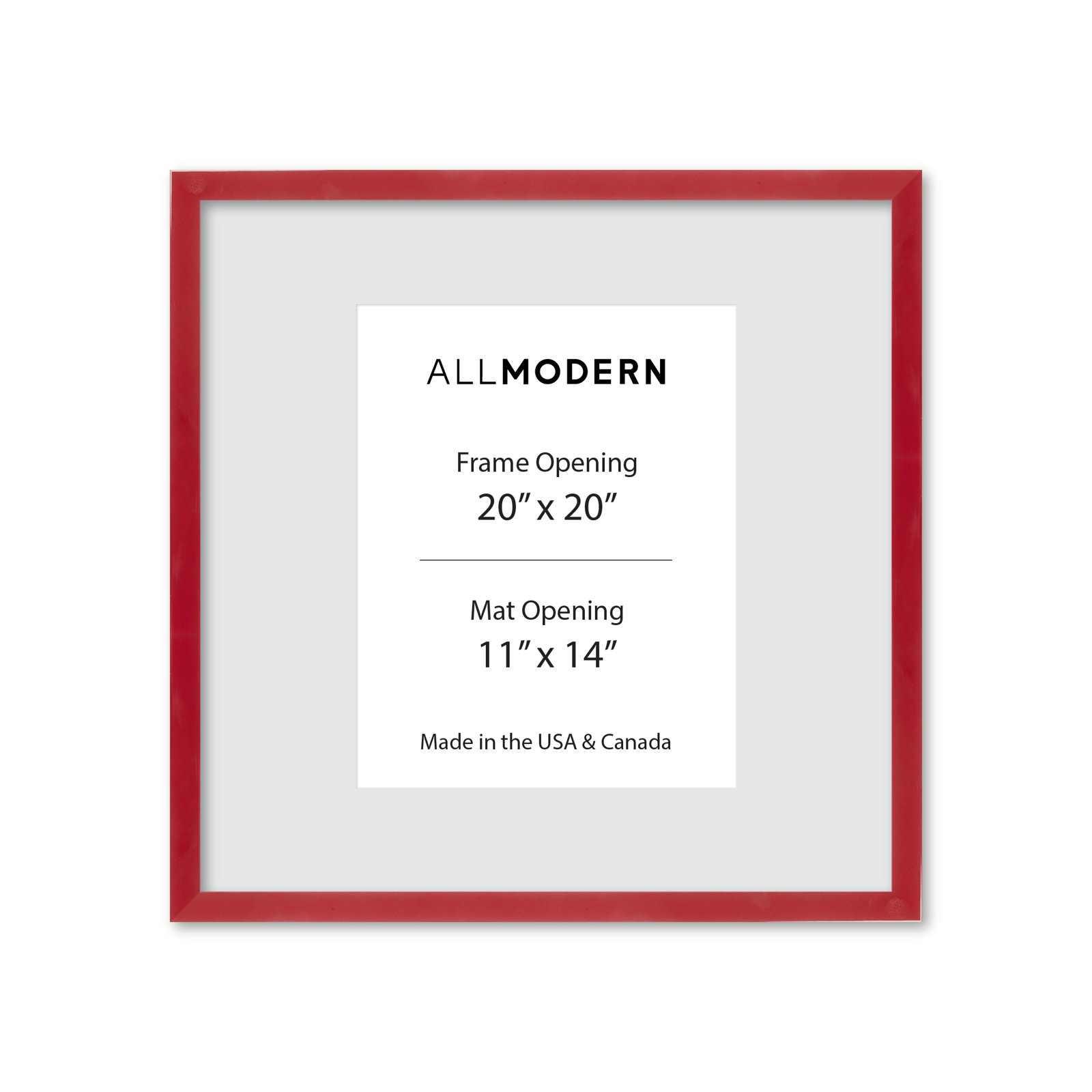 Williston Picture Frame, 20" W x 20" H, Red, Yes