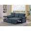 Chaise de rangement réversible avec lit escamotable, revêtement en lin durable et dossier capitonné avec accoudoirs roulés-129687338