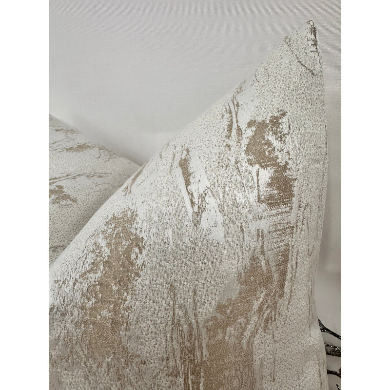 Abstract Square Throw Pillow Cover, Ivory