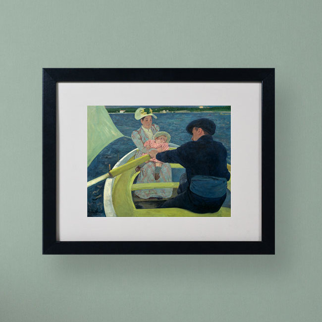 «The Boating Party 1893-94» par Mary Cassatt - reproduction d'art sur toile, H 11 po x l 14 po x P 0,5 po, Noir