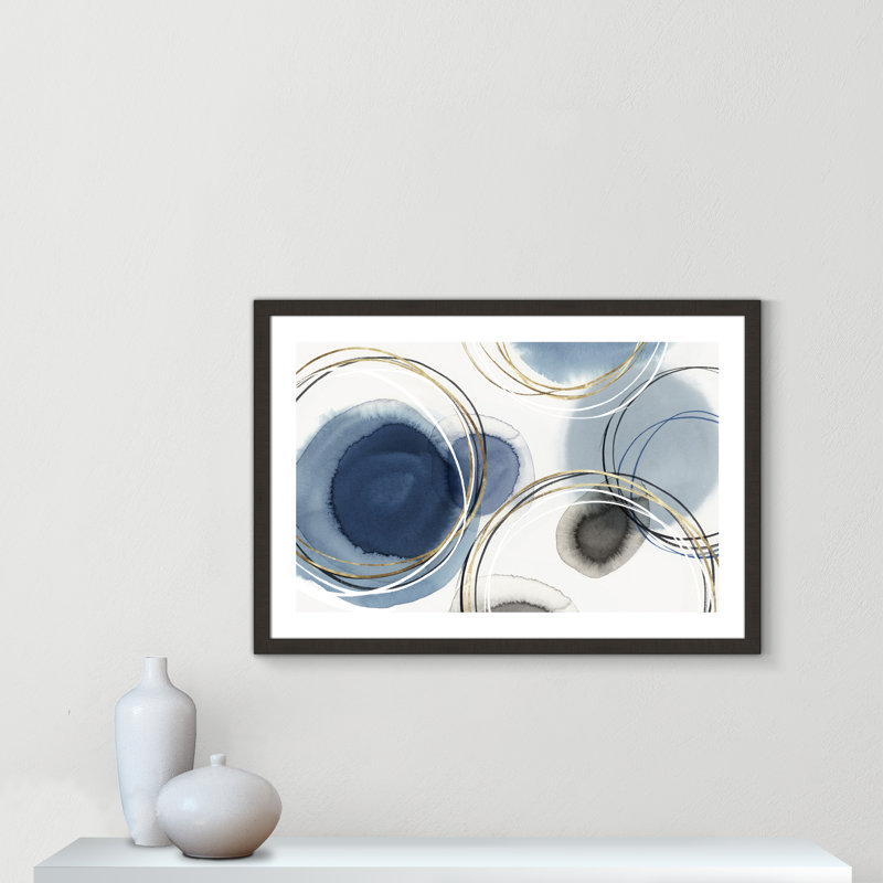 Infini indigo - Art encadré autoportant, Cadre espresso foncé, H 22 po x l 32 po x P 2 po