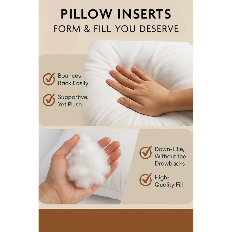 Ultra-Soft Pillow Insert, Square 18"