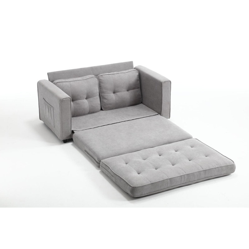 Ilionora 55'' Velvet Sofa, Light Gray