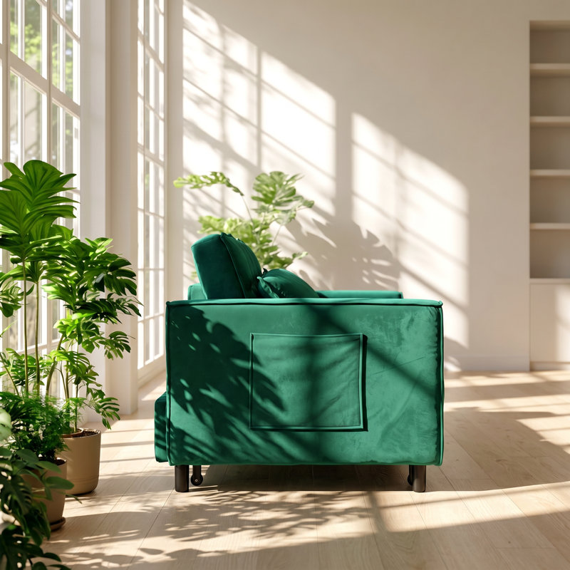 Canapé-lit convertible 2 places en velours l 55 po x P 33 po x H 32,28 po Evergreen
