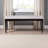 Exalt Dining Bench with Gray Fabric Upholstery & Dark Brown Finish, 18.62" H X 47.61" W X 15.9" D