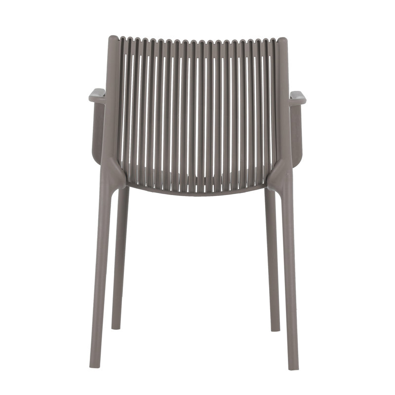 Ensemble de 4 chaises en polypropylène résistantes aux intempéries, Gris chaleureux