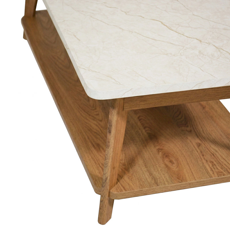 Four Leg Coffee Table with Storage, White /  Montana