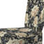 Luxueuse chaise d'appoint rembourrée bohème et éclectique à motif de fleurs noires et beiges luxueuses
