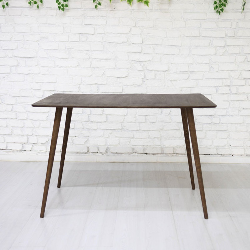 30" Rectangular Solid Birch Wood Dining Table - Walnut Finish, 15mm Slim Tabletop