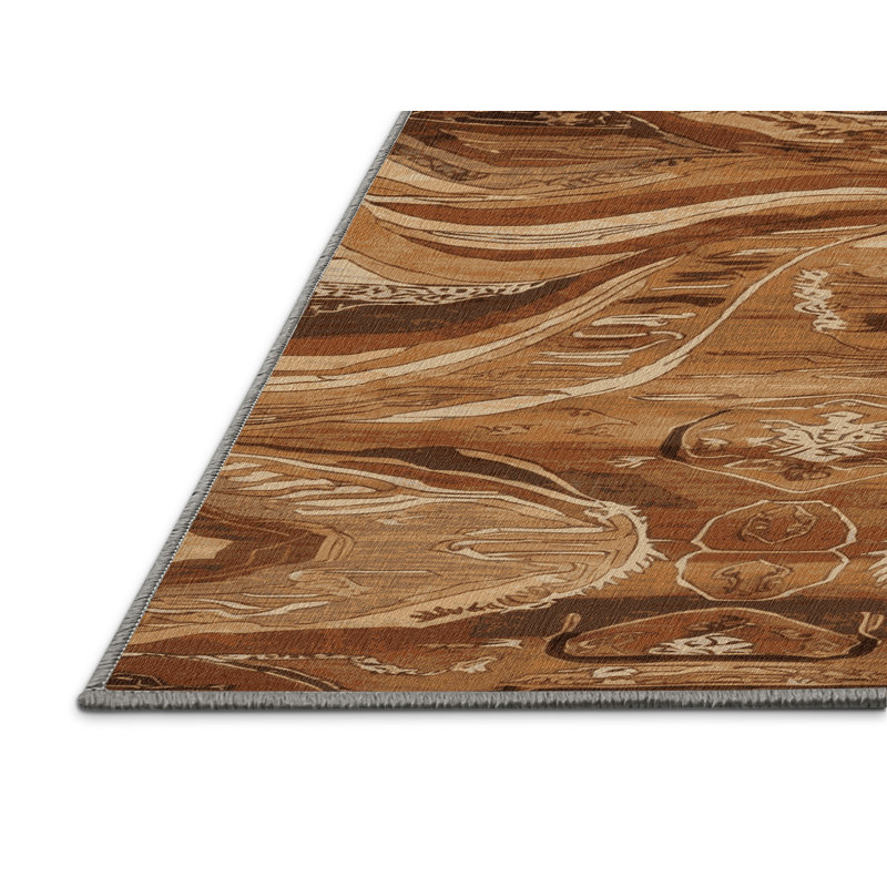 Tapis brun lavable à la machine, Rectangle 2 pi x 3 pi