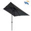 Parasol de jardin rectangulaire à DEL 10 pi x 6,5 pi Auvent, manivelle et inclinaison faciles. Pour les espaces extérieurs comme la cour, le patio, la piscine. Poteau noir 10 pi x 6,5 pi avec Fonctionnement inclinable et imperméable. Jardin-1036168974