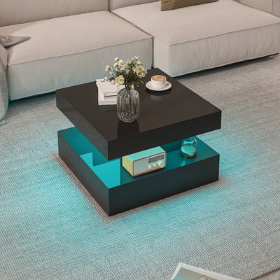  Table basse carrée avec lumières à DEL pour le salon