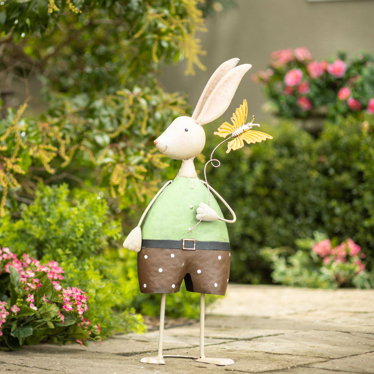 Rosalind Wheeler Breeya Bunny / Rabbit Metal Garden Statue - Wayfair Canada