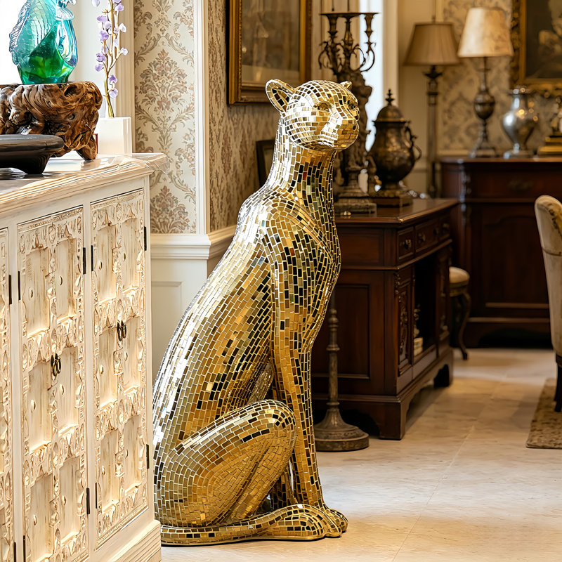 Decor Figurine Mosaic Jaguar  ,Home Decor Statue