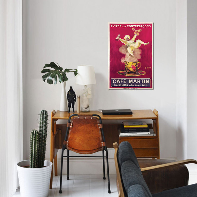 «Café Martin Coffee Publicité, 1921», impression sur toile, H 12 po x l 8 po x P 0,75 po, Toile tendue, Pas de tapis