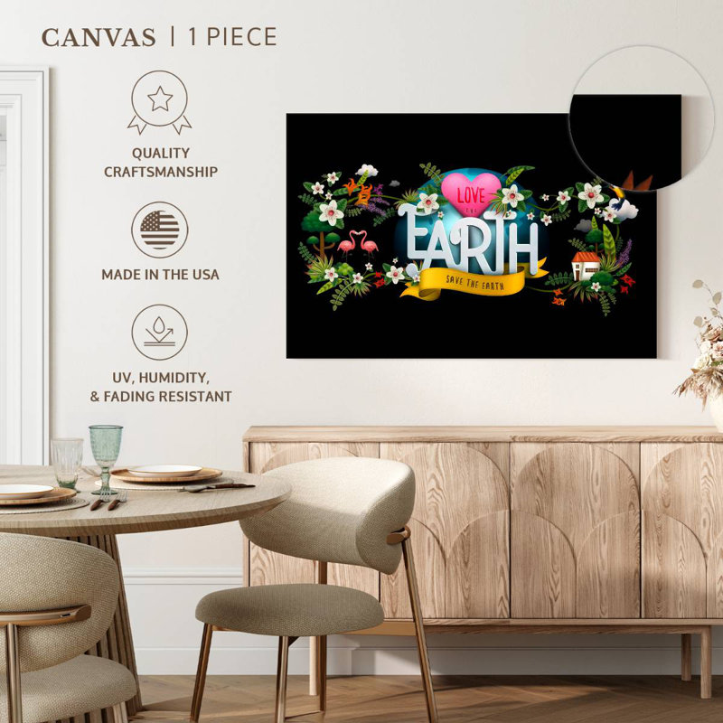 Floral Love The Earth, H 24 po x l 36 po