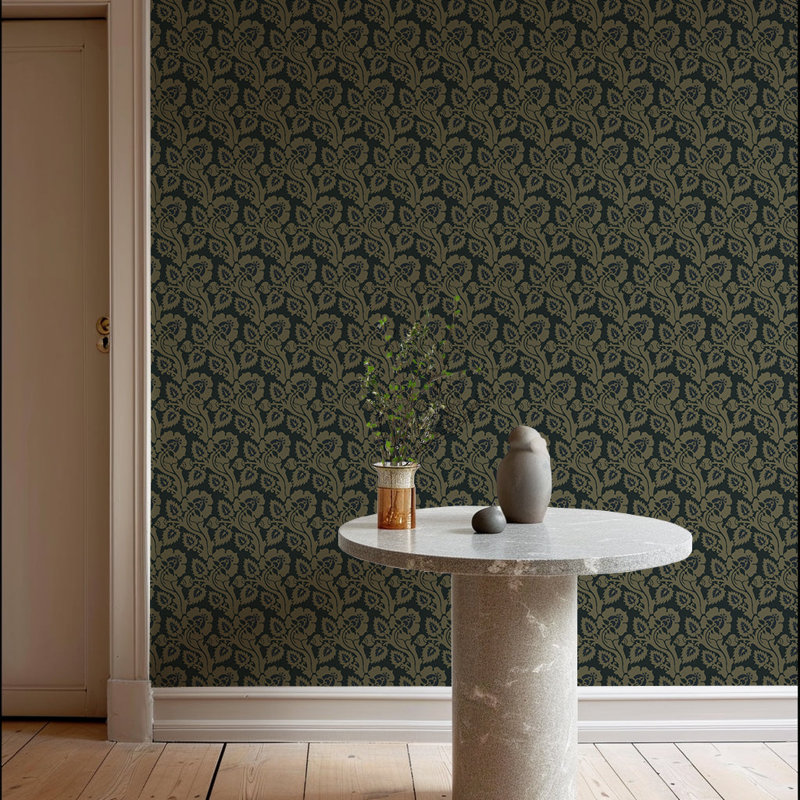 Paisley Briar - Botanical Wallpaper, Ivory Frost, Peel & Stick