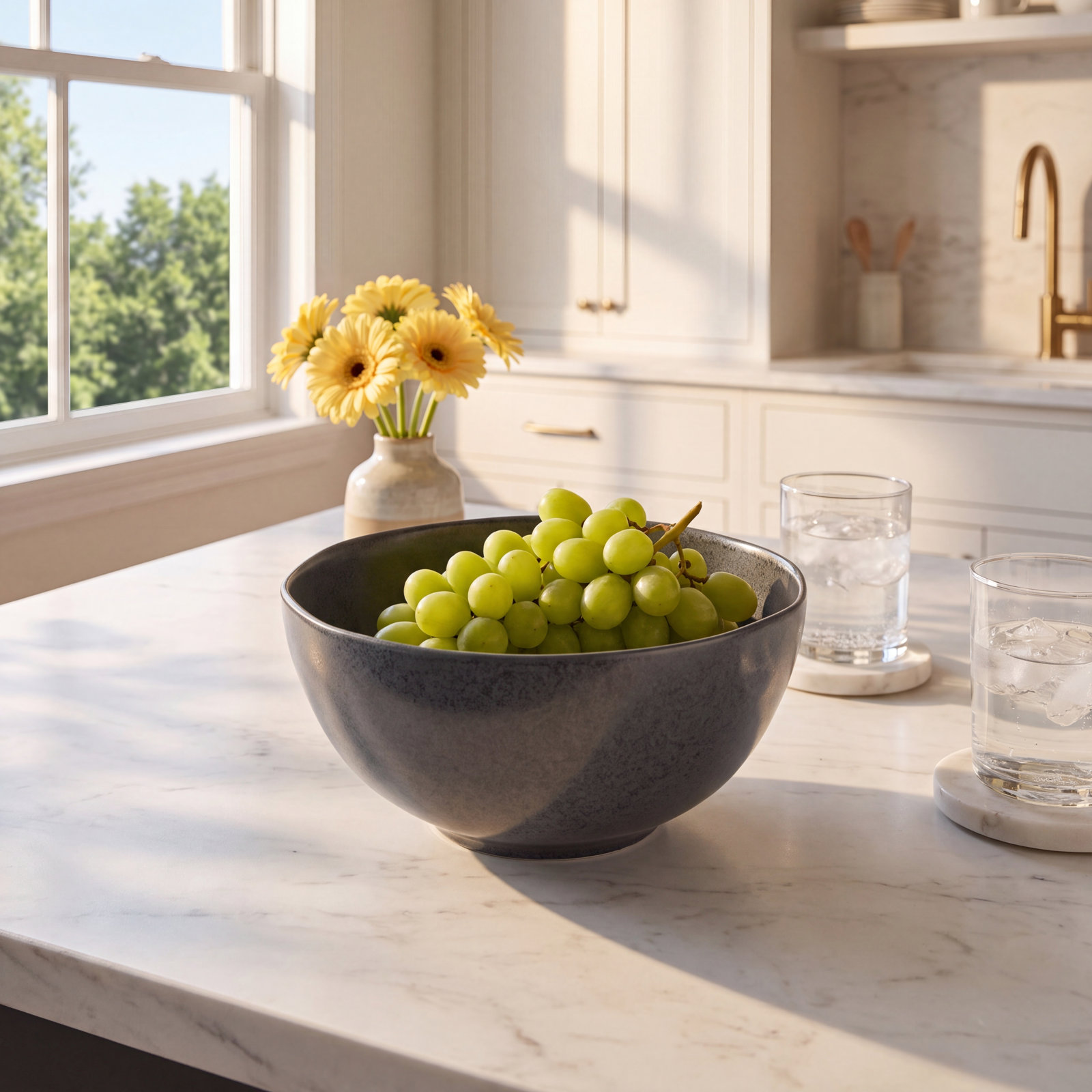 Livia Serving Bowl, Matte Black