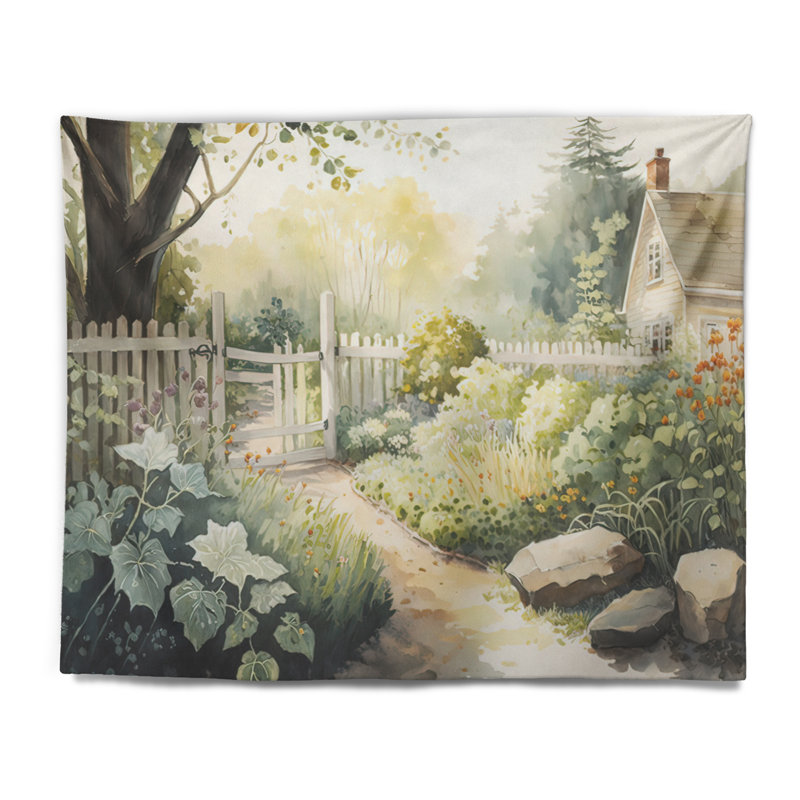 - Tapisserie murale paysage, H 32 po x l 39 po