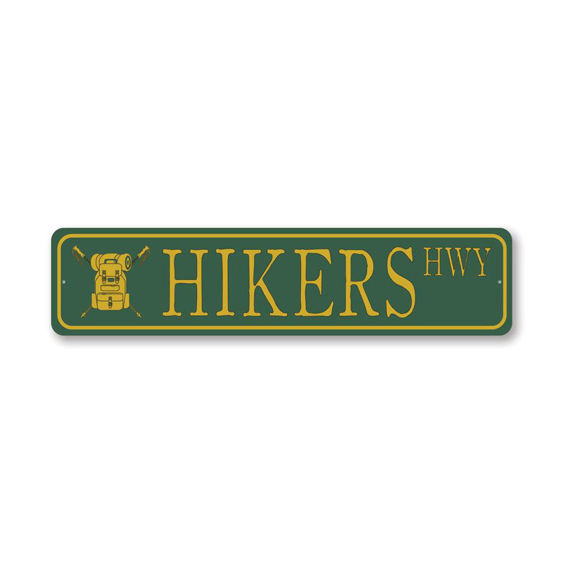 Plaque en aluminium Hiker Street, H 4 po x l 18 po x P 0,04 po
