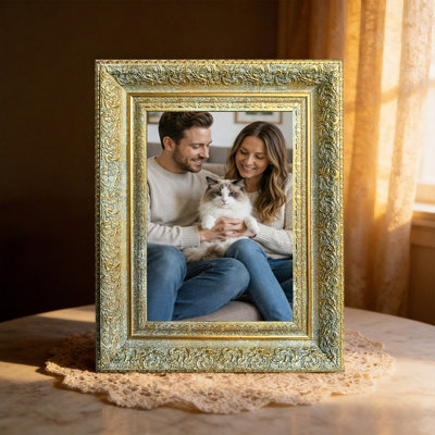 Antique Gold 1PC 11" x 14" Decorative Picture Frame with Giftable Design