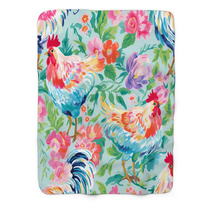 Colorful Colorful Hen Art - 1 pièce Sherpa Premium