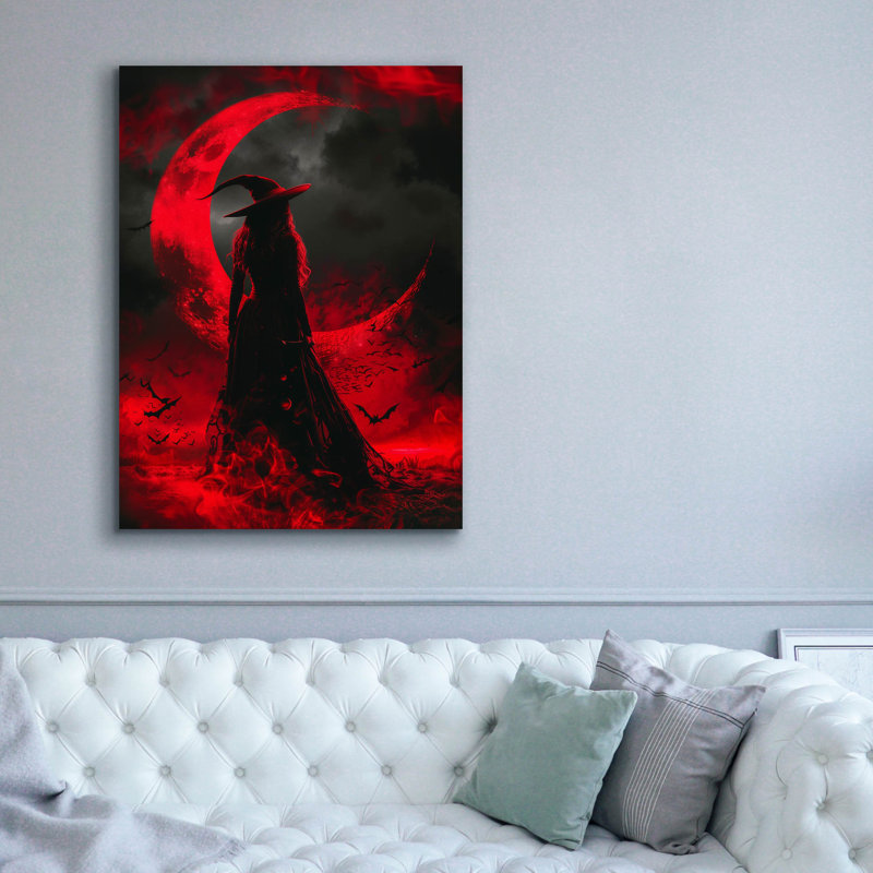 «Crimson Moon Enchantress», art mural sur toile, H 54 po x l 40 po x P 1,5 po