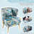Floral Velvet Barrel Accent Chair With Lumbar Pillow - Mid Century Modern Upholstered Small Space Reading Chair With Gold Metal Legs For Living Room, Bedroom-1966262971-1966262913