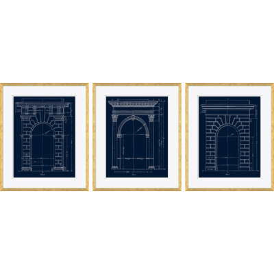 Blue Arch Figure 6, 4 & 5 Giclee Print by David Phoenix