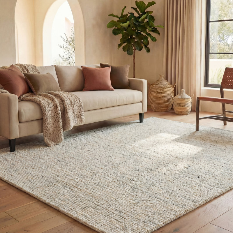 Rheuben Striped Wool Hand Tufted Area Rug, Rectangle 274 x 366cm