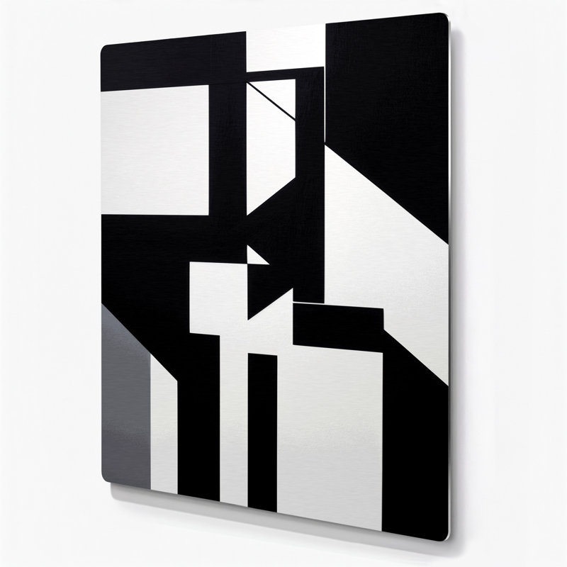 Art abstrait en métal noir formes abstraites 1