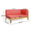 Banc de coin droit, couleur rouge - structure en bois avec banc à coussins anti-éclaboussures - aspect classique