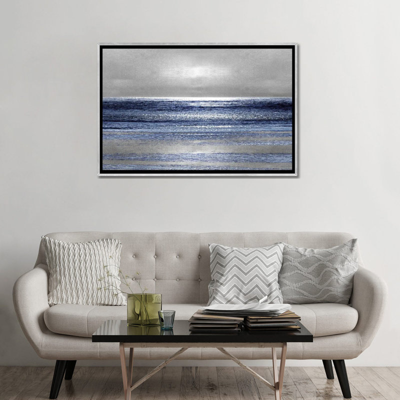 «Silver Seascape II» par Michelle Matthews - Impression sur toile, H 26 po x l 40 po, Impression encadrée sans passe-partout