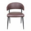 Ensemble de 2 chaises de salle à manger rembourrées courbées en cuir Fux