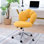 Fauteuil pivotant à hauteur réglable en tissu 360 pour zones de bureau, de chambre à coucher et d'étude, semi-enveloppé, coussin de 4,3 pouces, cinq, capacité de poids maximale de 220 lb,