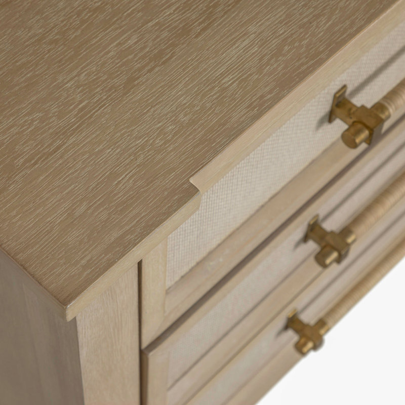 Astwood Mahogany Wood Nightstand - 3 Drawers, Drift