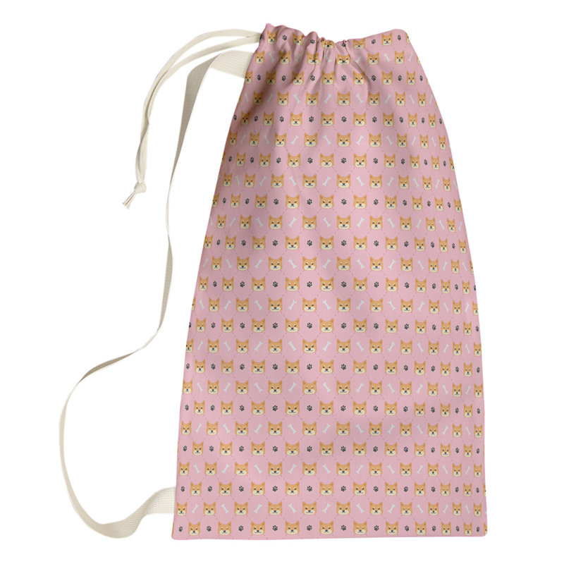 Leffel Fabric Laundry Bag with Handles, Large (76.5" H x 29.5" W x 1.5" D), Pink