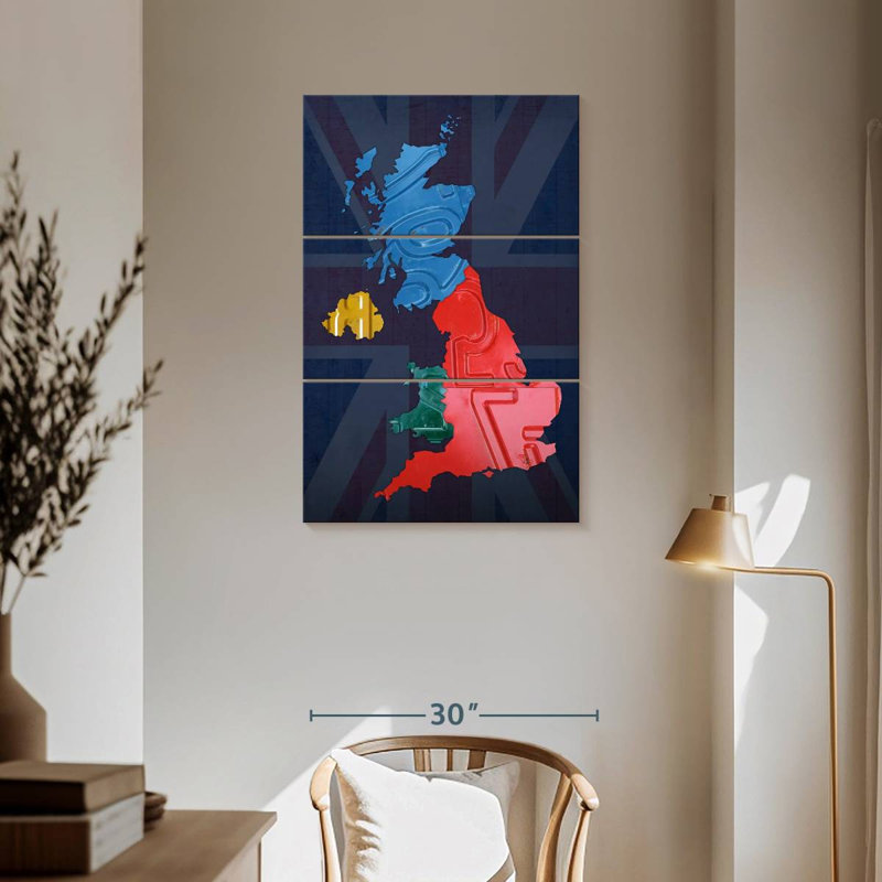 Carte du Royaume-Uni d'Aliaz, H 57 po x l 36 po