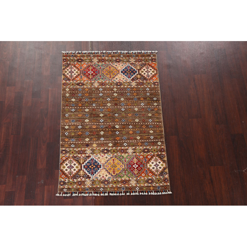 Tapis Kazak à teinture végétale noué à la main 3 x 6