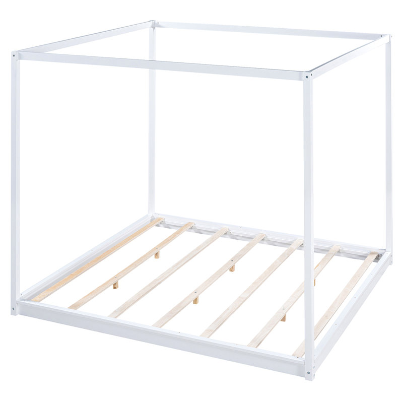 King Size Canopy Platform Bed With Support Legs