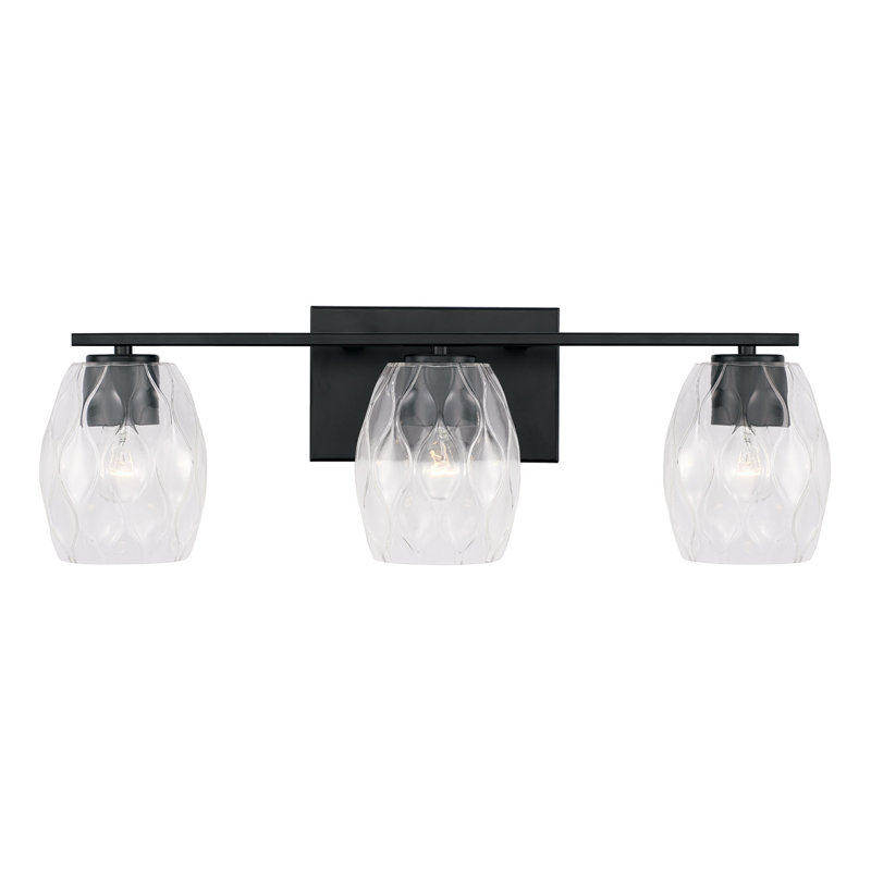 3 - Light Dimmable Vanity Light, Matte Black