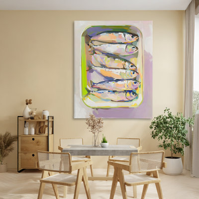 Vibrant Hued Sardines Canvas, design by The Prints Vibe